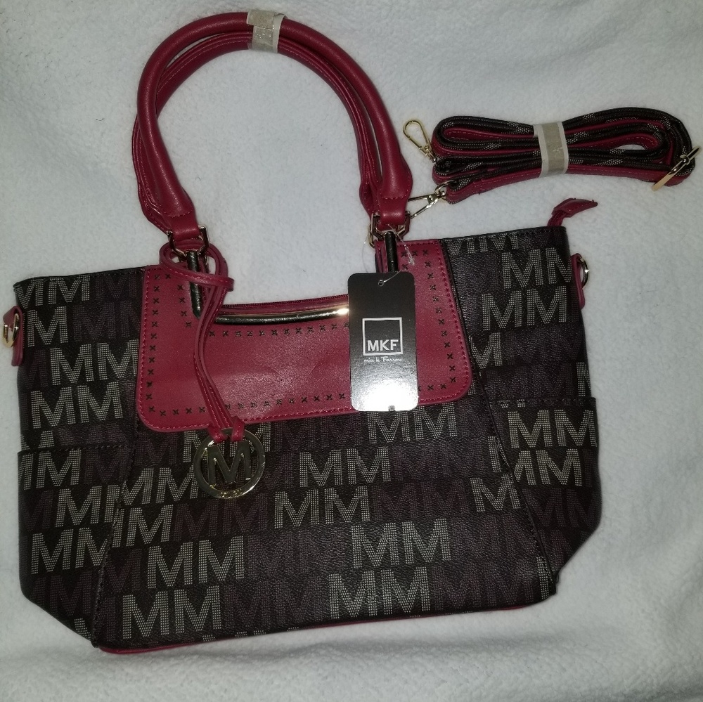 MKF Red & Black Satchel